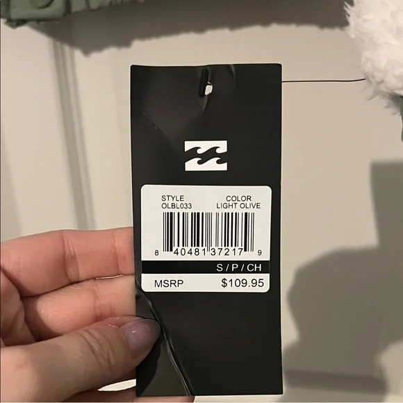 Billabong Sage Green and Cream Teddy Jacket - Picture 7 of 7